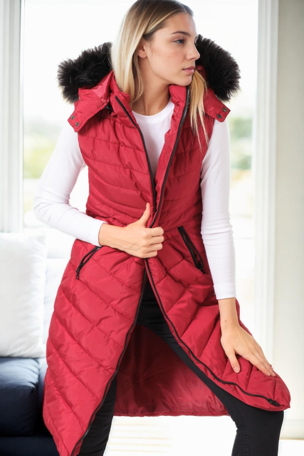 Z9752 DEWBERRY WOMEN'S VEST-BURGUNDY