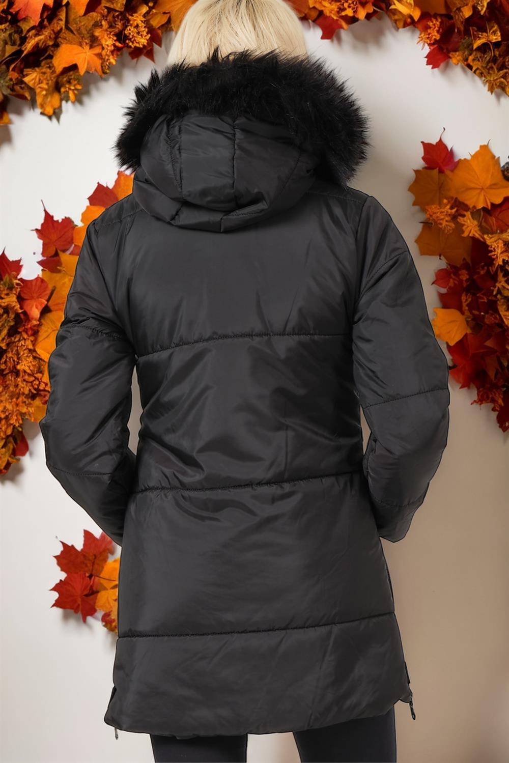 Z6668 HAINĂ DE DAMĂ DEWBERRY-PLAIN NEGRU