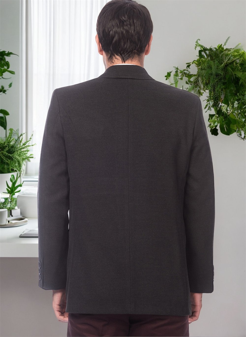 PLT8206 DEWBERRY MEN'S COAT-STRAIGHT ANTHRACITE