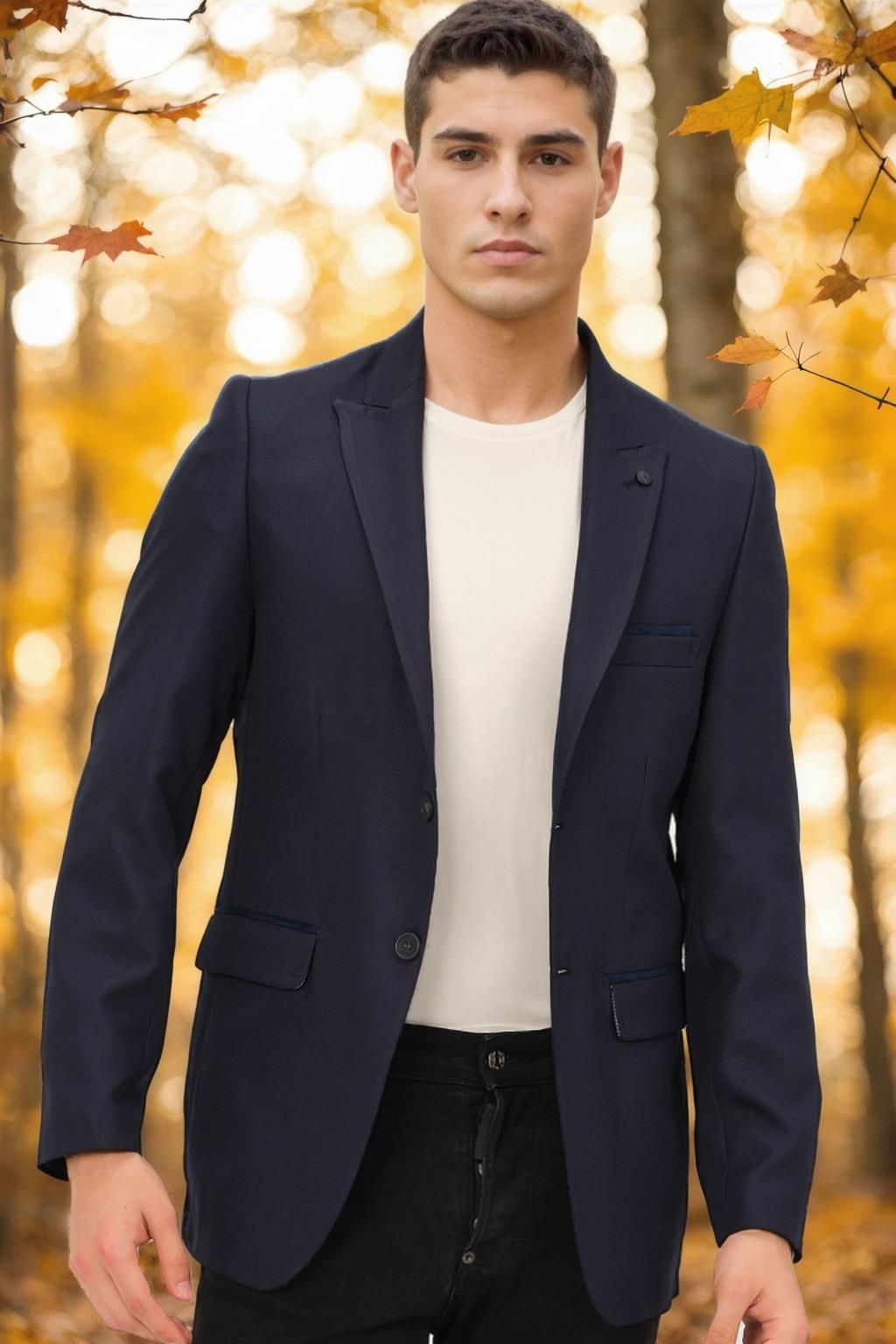 C5057 DEWBERRY MEN&#039;S JACKET-NAVY BLUE