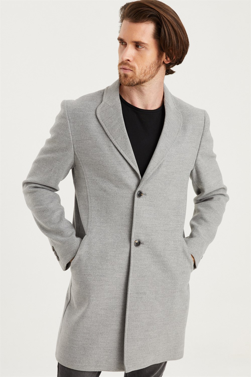 PLT8398 DEWBERRY MEN&#039;S COAT-GREY