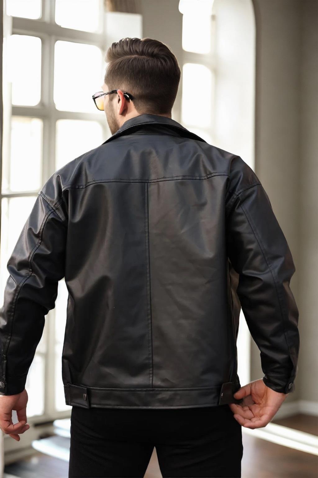 22265 Dewberry Mens PU Jacket-BLACK