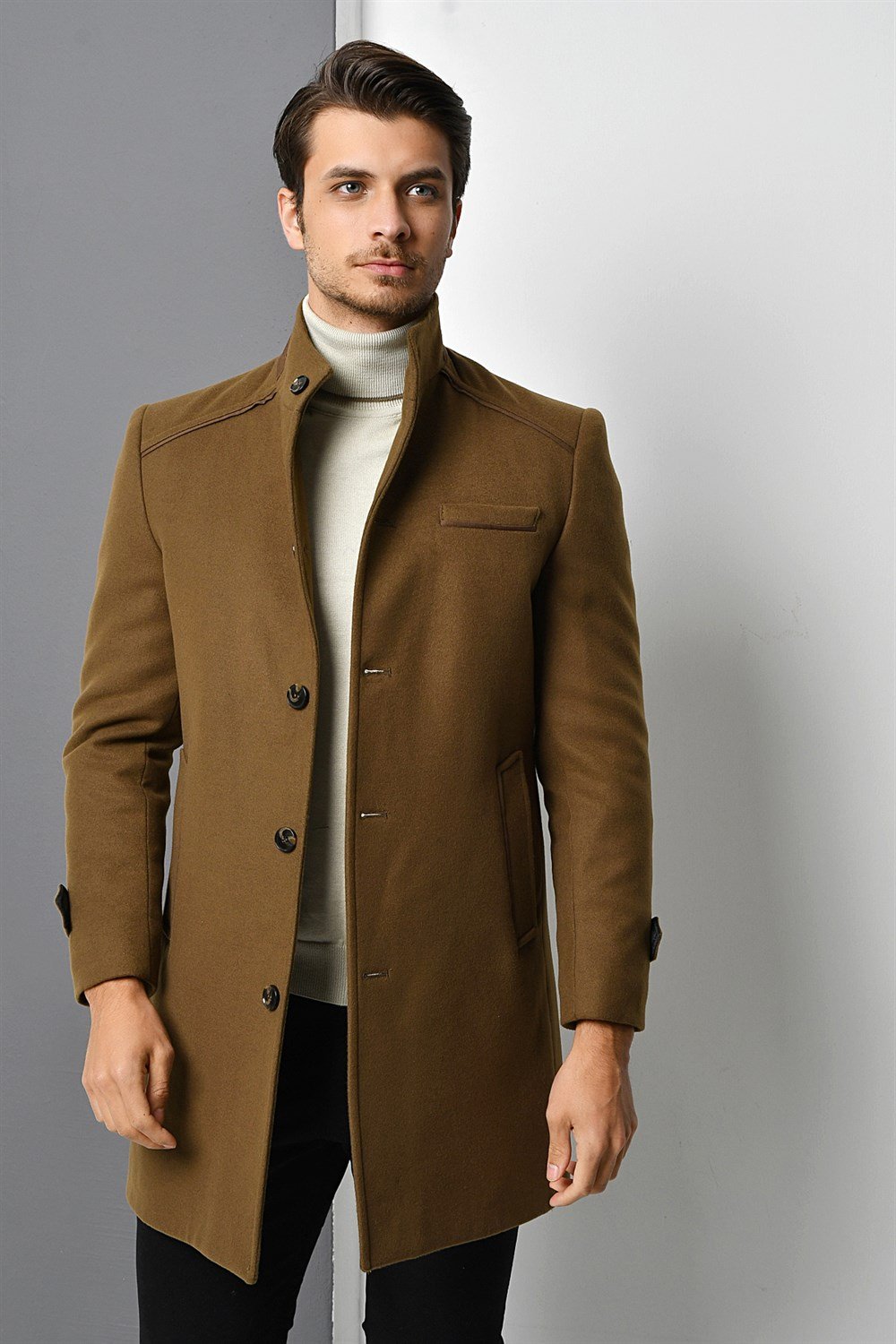 PLT8391 DEWBERRY MEN&#039;S COAT-CAMEL