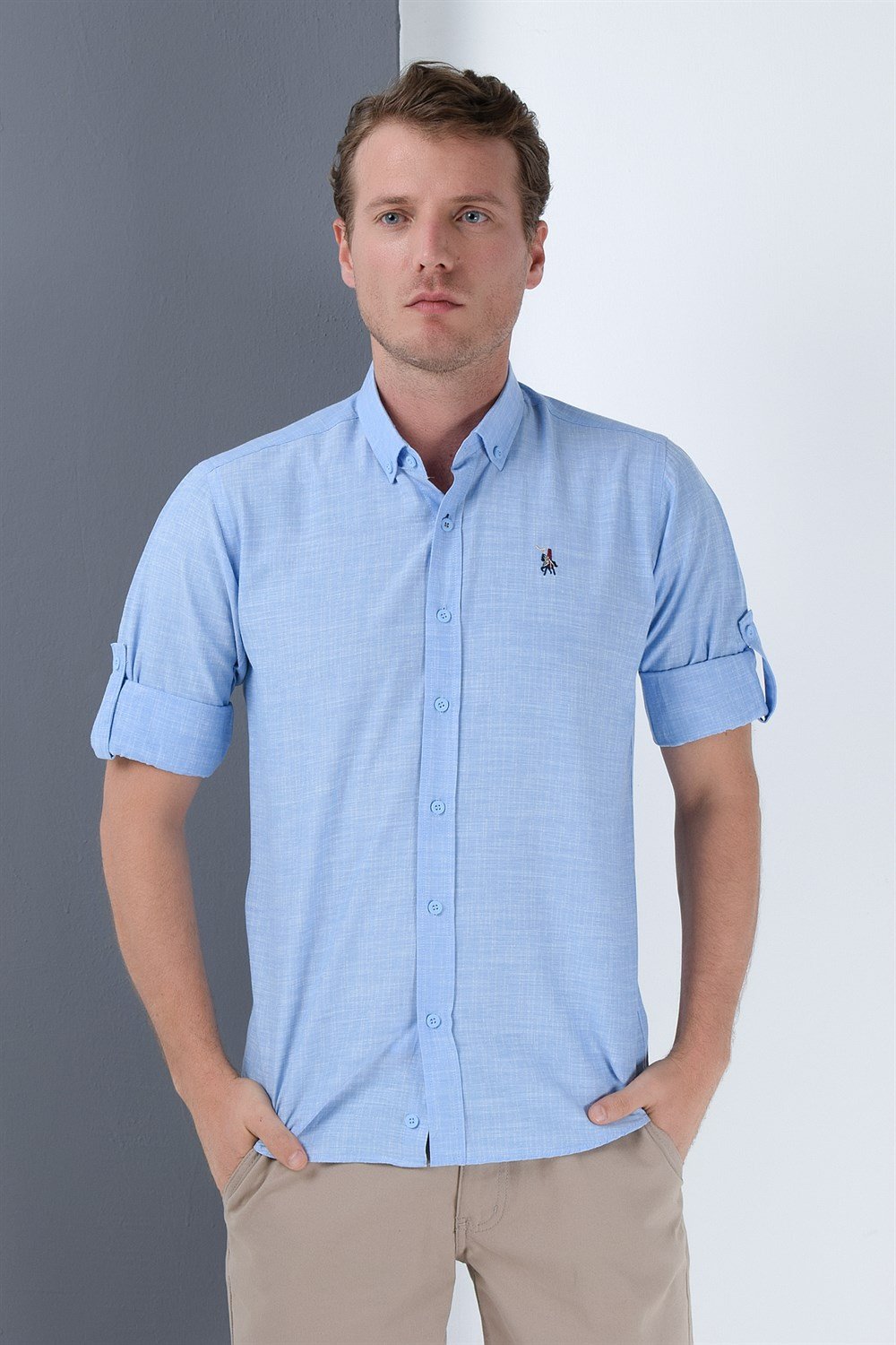 Cămașă bărbătească Dewberry albastră