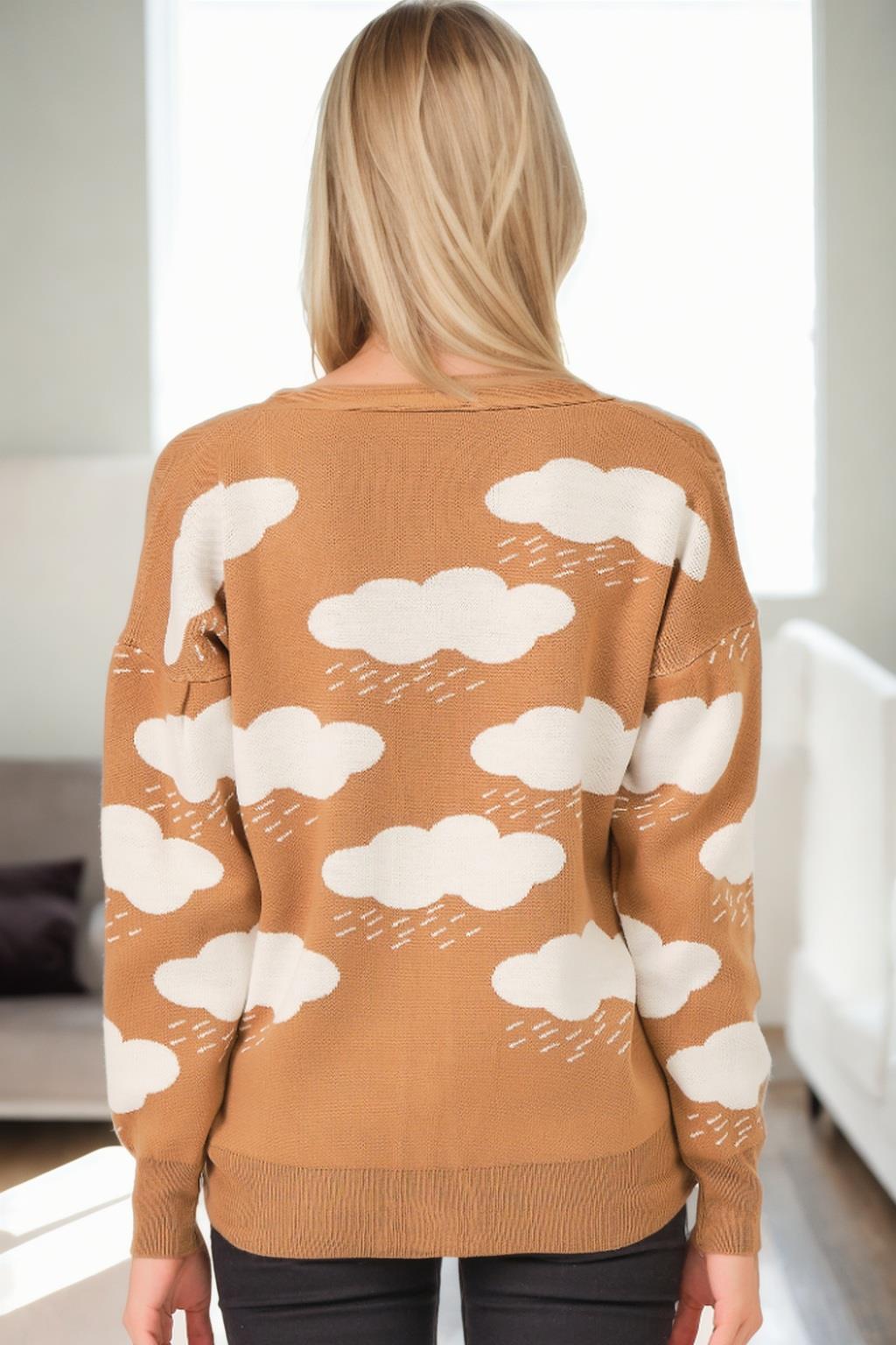 Cardigan de damă cu nori