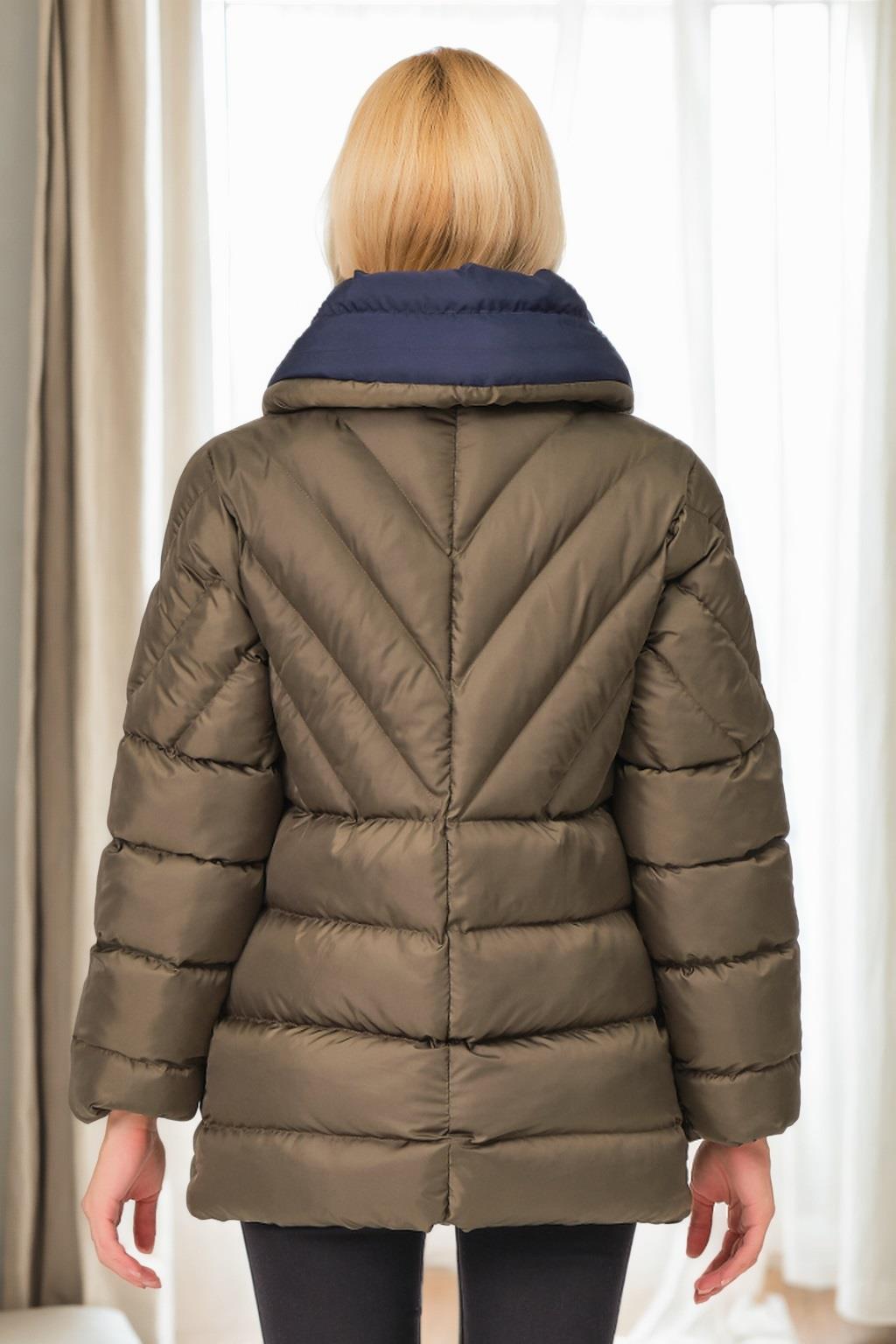 Z6683 DEWBERRY WOMEN'S COAT-KHAKI-1