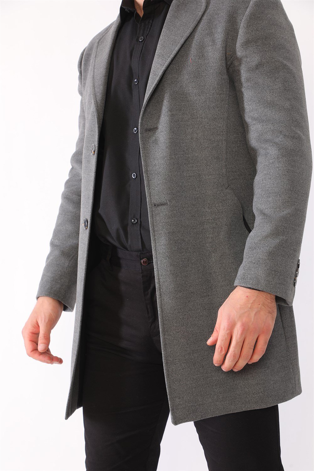 PLT8398 DEWBERRY MEN&#039;S COAT-DARK GREY