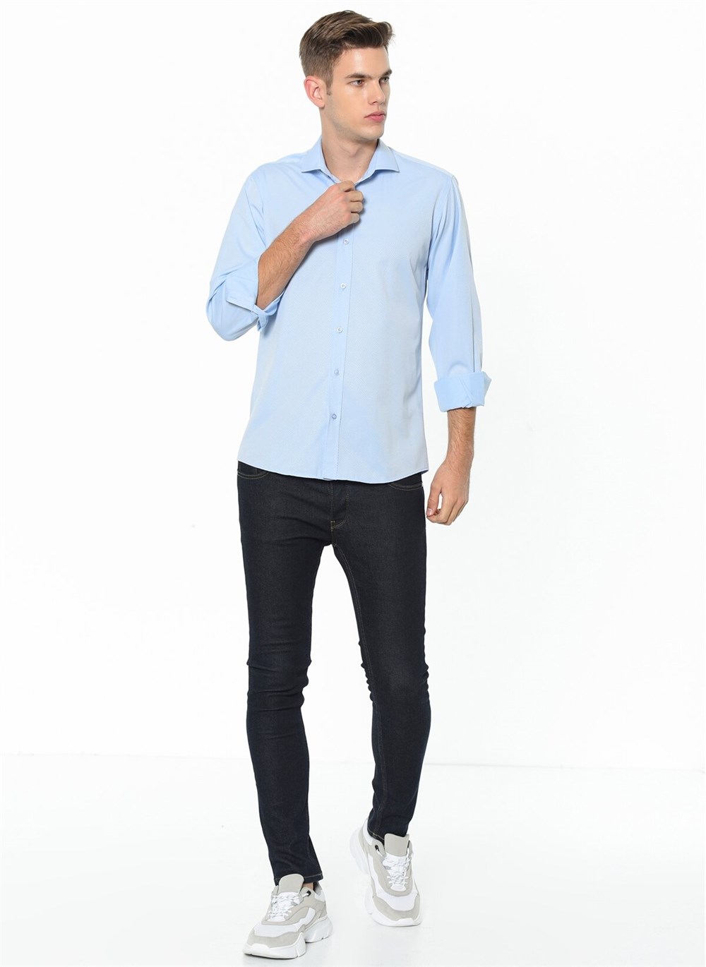 G675 DEWBERRY MEN'S SHIRT-BLUE