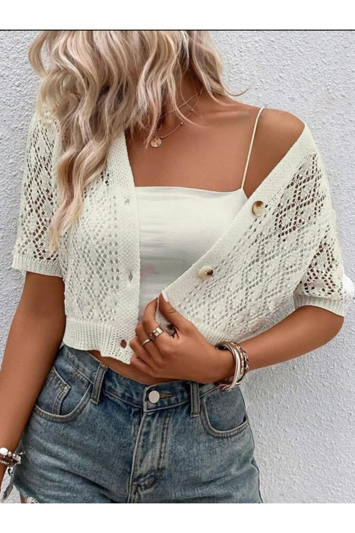 31766 Dewberry Knit Short Sleeve Cardigan-STONE