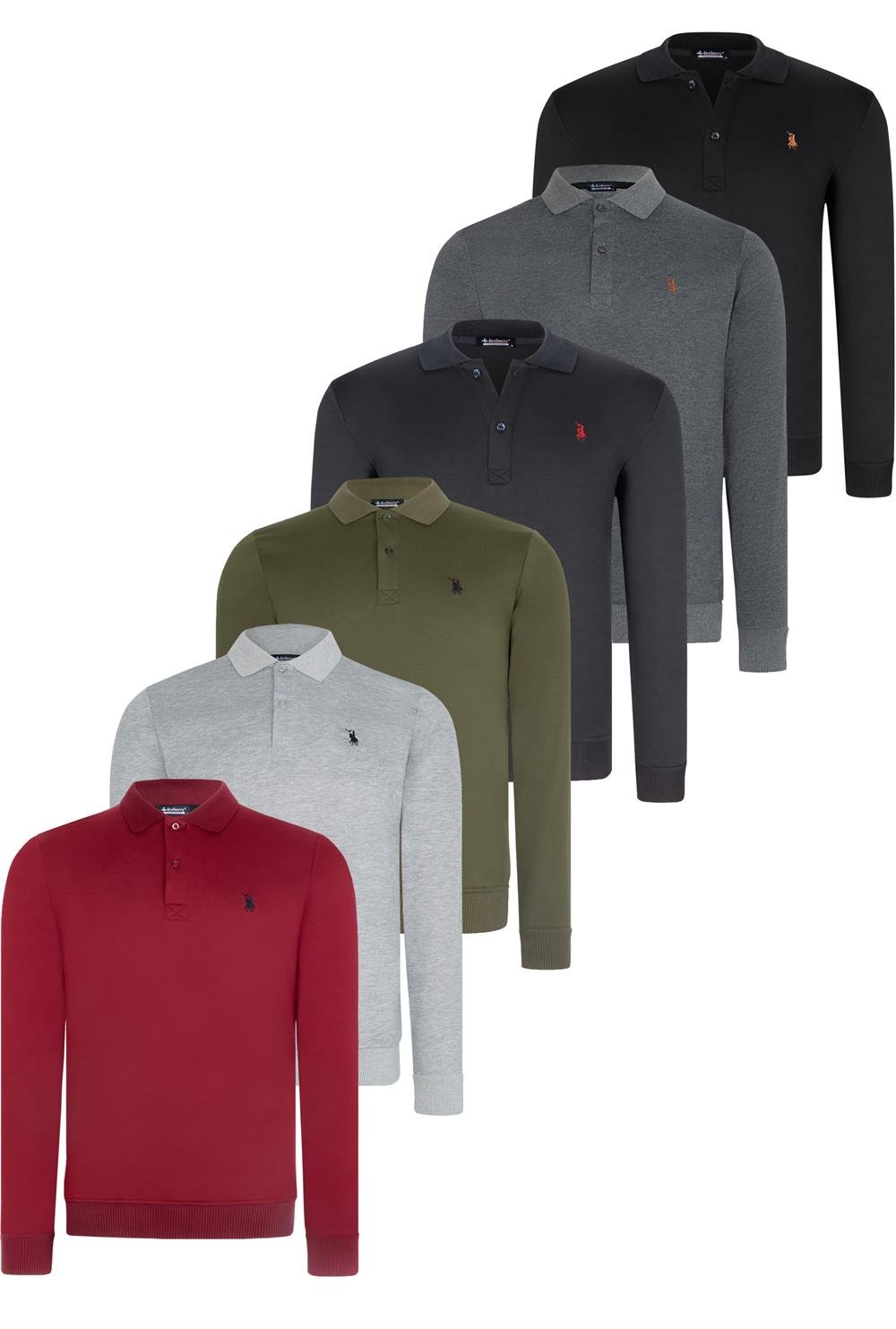 SET OF SIX V4007 DEWBERRY MENS SWEATSHIRT-BLACK-NAVY-ANTHRACITE-GREY-BURGUNDY-KHAKI