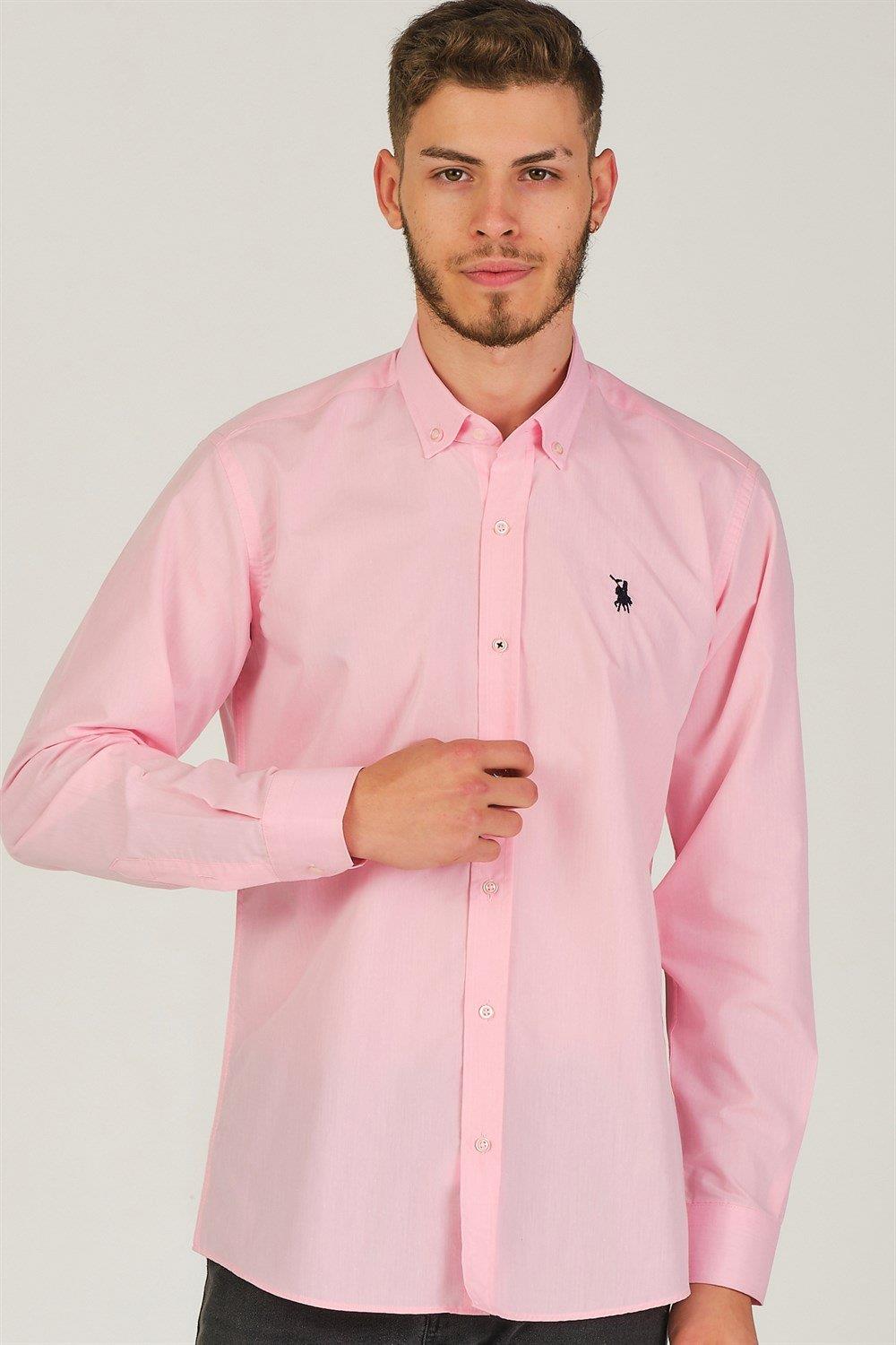 G925 DEWBERRY MEN&#039;S SHIRT-PINK