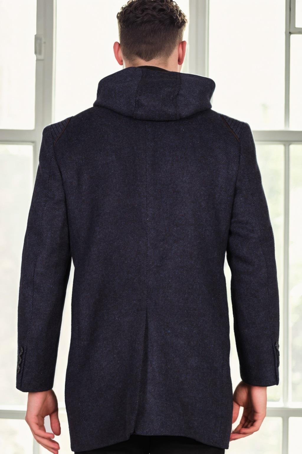 PLT8335 DEWBERRY MEN&#039;S COAT-DIAGONAL BLACK-BLUE-2