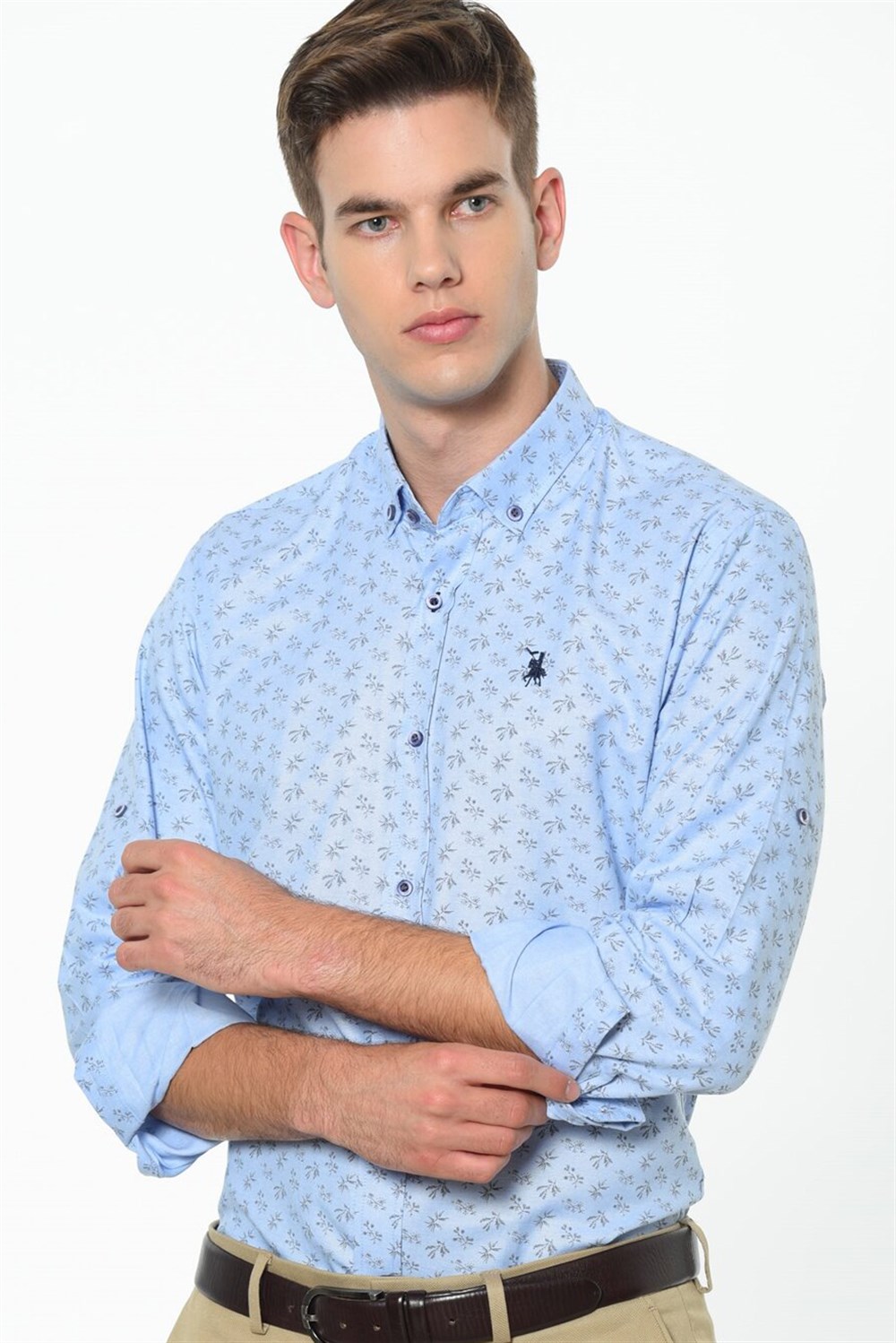G686 DEWBERRY MEN&#039;S SHIRT-BLUE