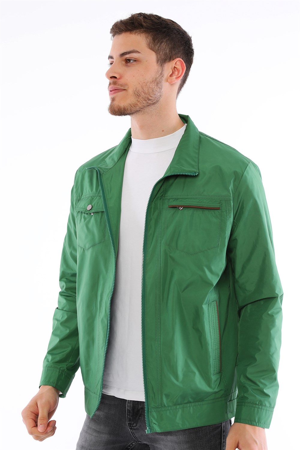 M8646 DEWBERRY MEN&#039;S SLIM COAT-GREEN