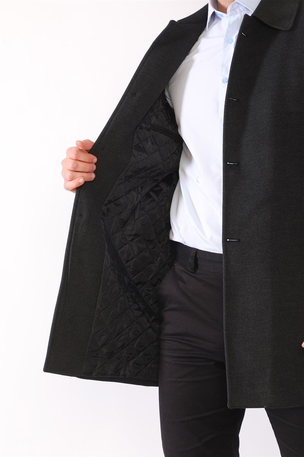 PLT8364 DEWBERRY MEN&#039;S COAT-ANTHRACITE