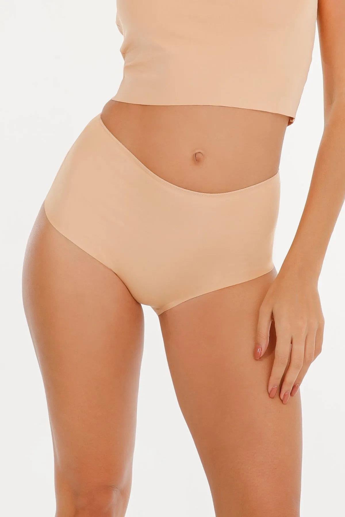 09653 Dewberry Womens High Waist Laser Cut 3 Piece Panties-MULTICOLOR
