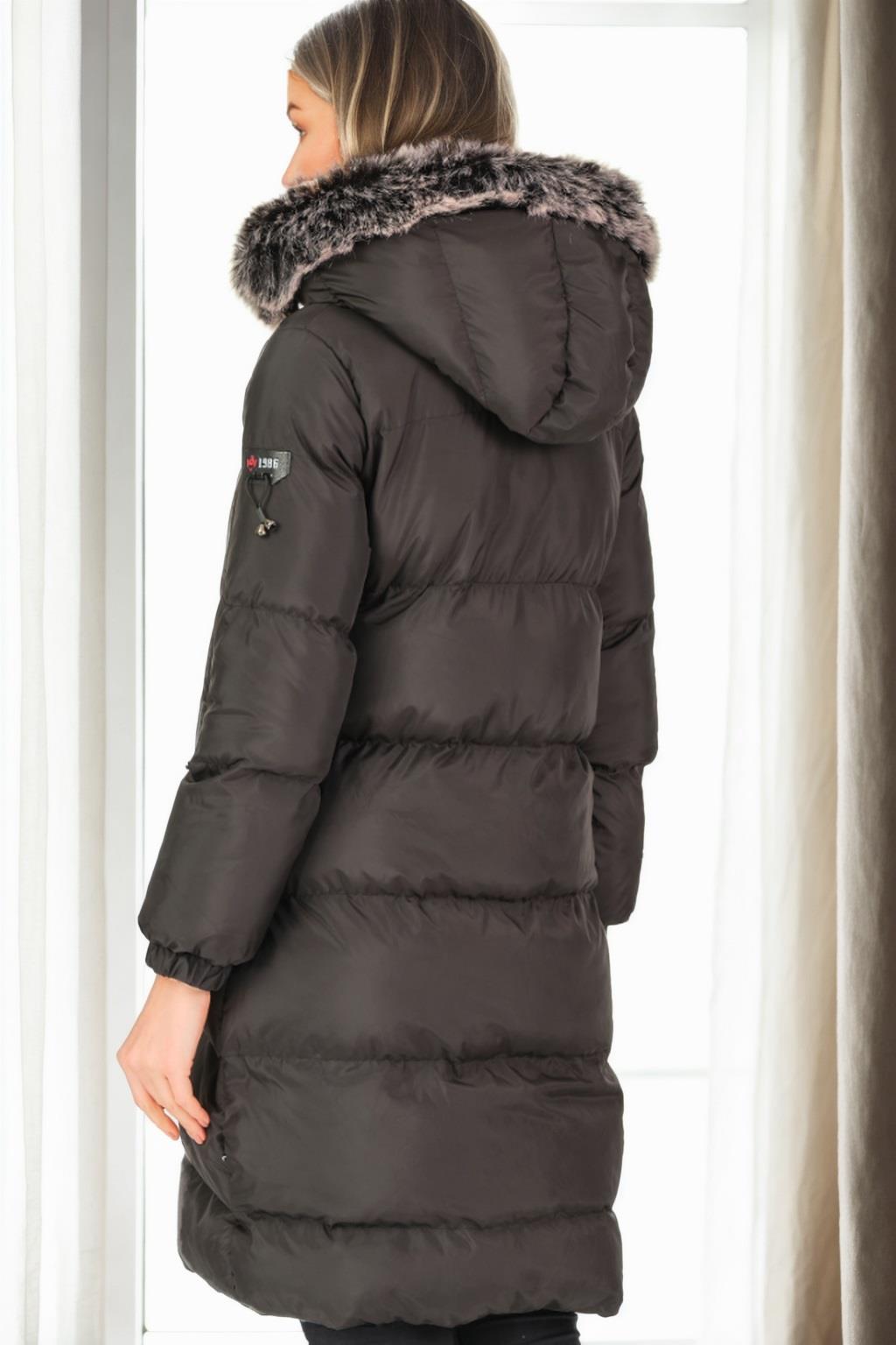 Z6706 DEWBERRY WOMEN'S COAT-BLACK-1