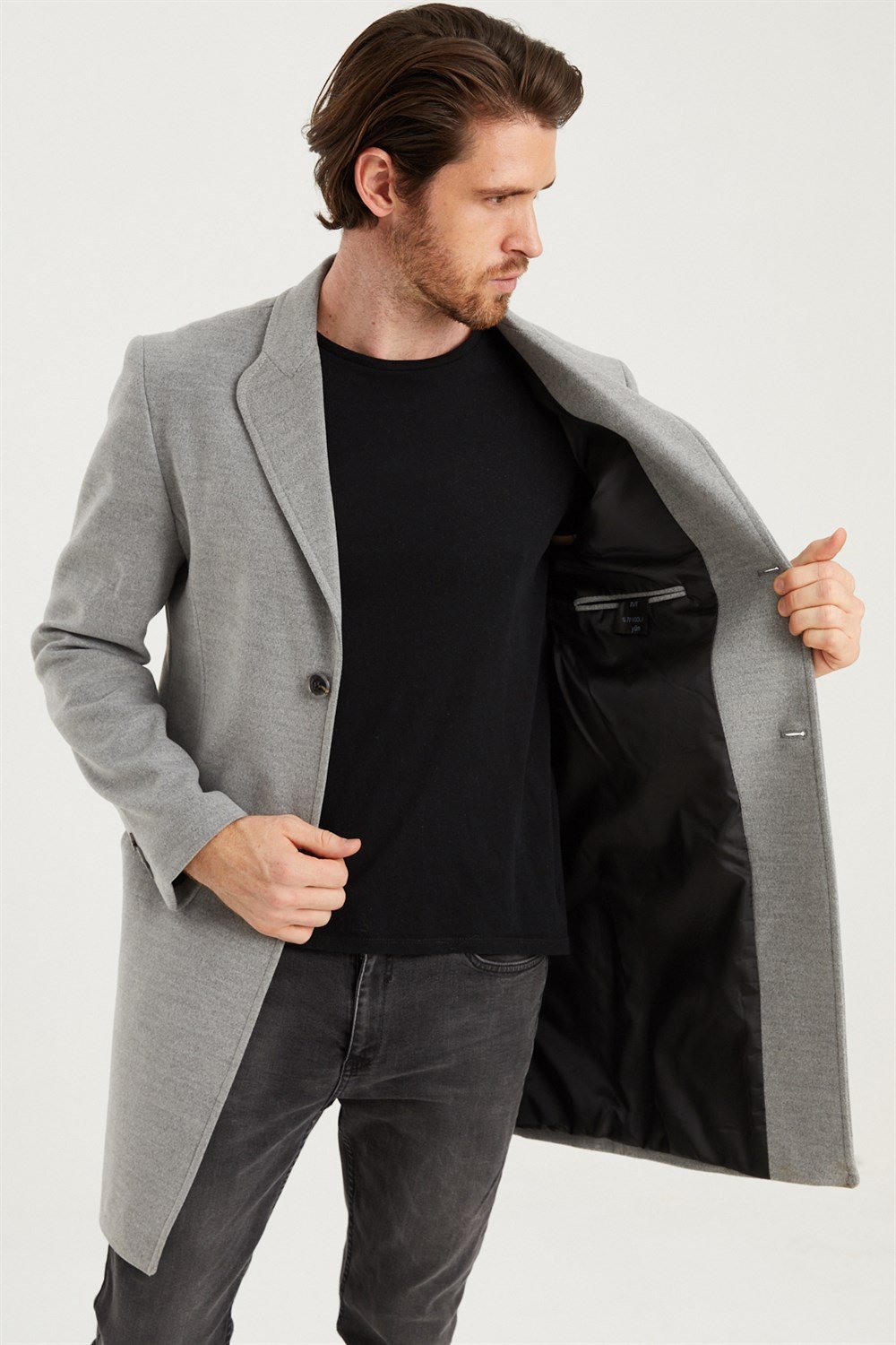 PLT8398 DEWBERRY MEN&#039;S COAT-GREY