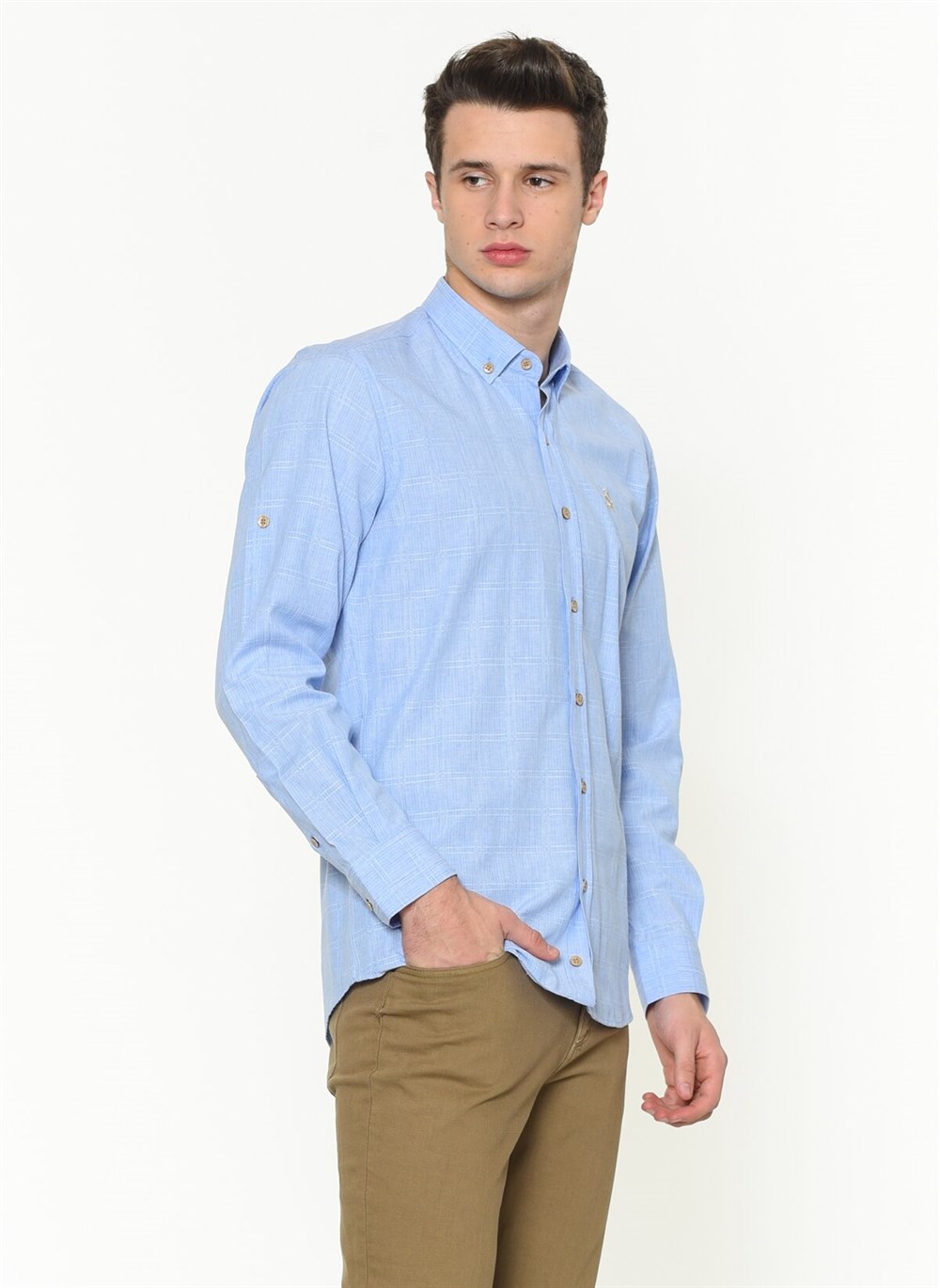 G682 DEWBERRY MEN'S SHIRT-LIGHT BLUE