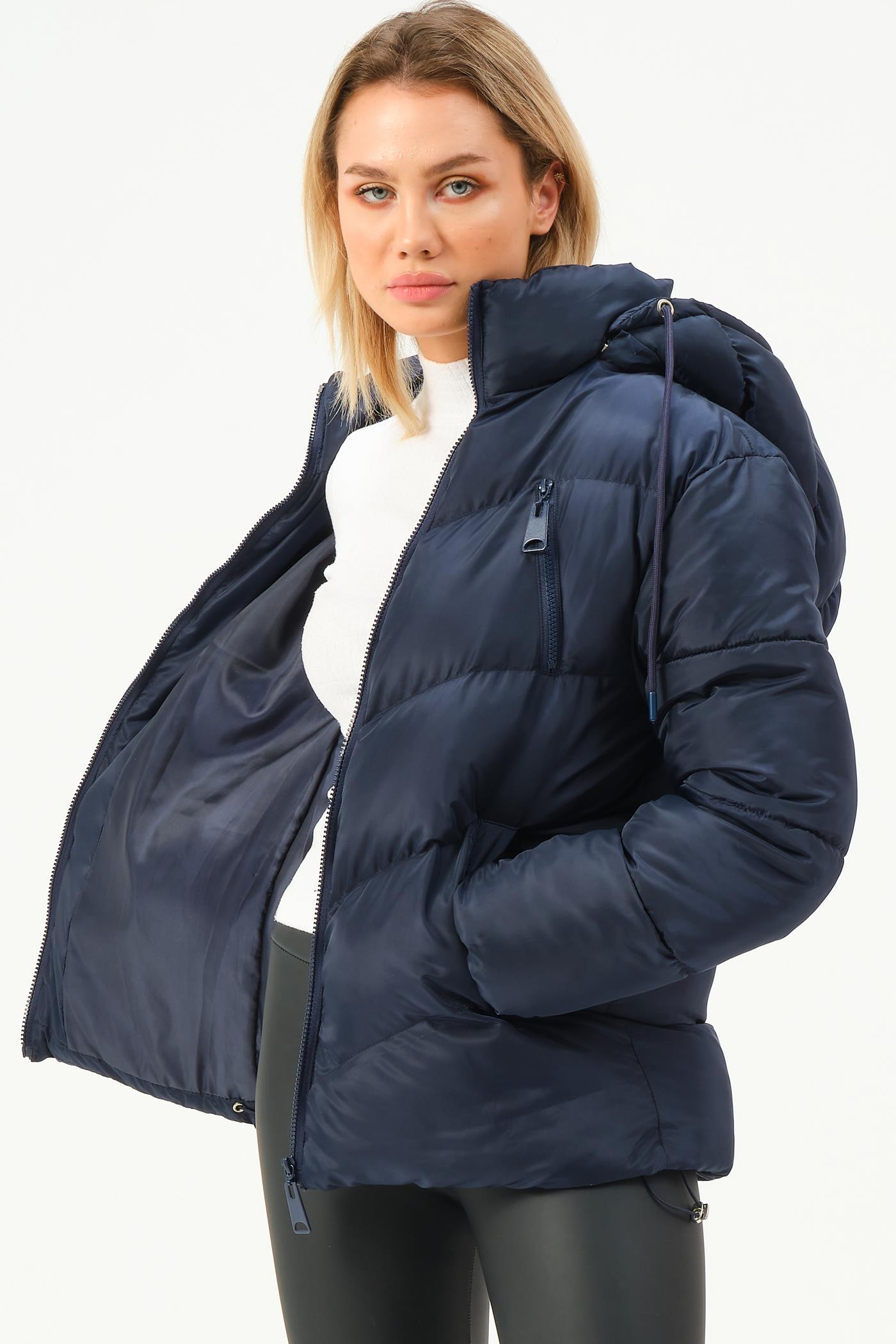 Z6769 DEWBERRY WOMEN'S COAT-NAVY-1