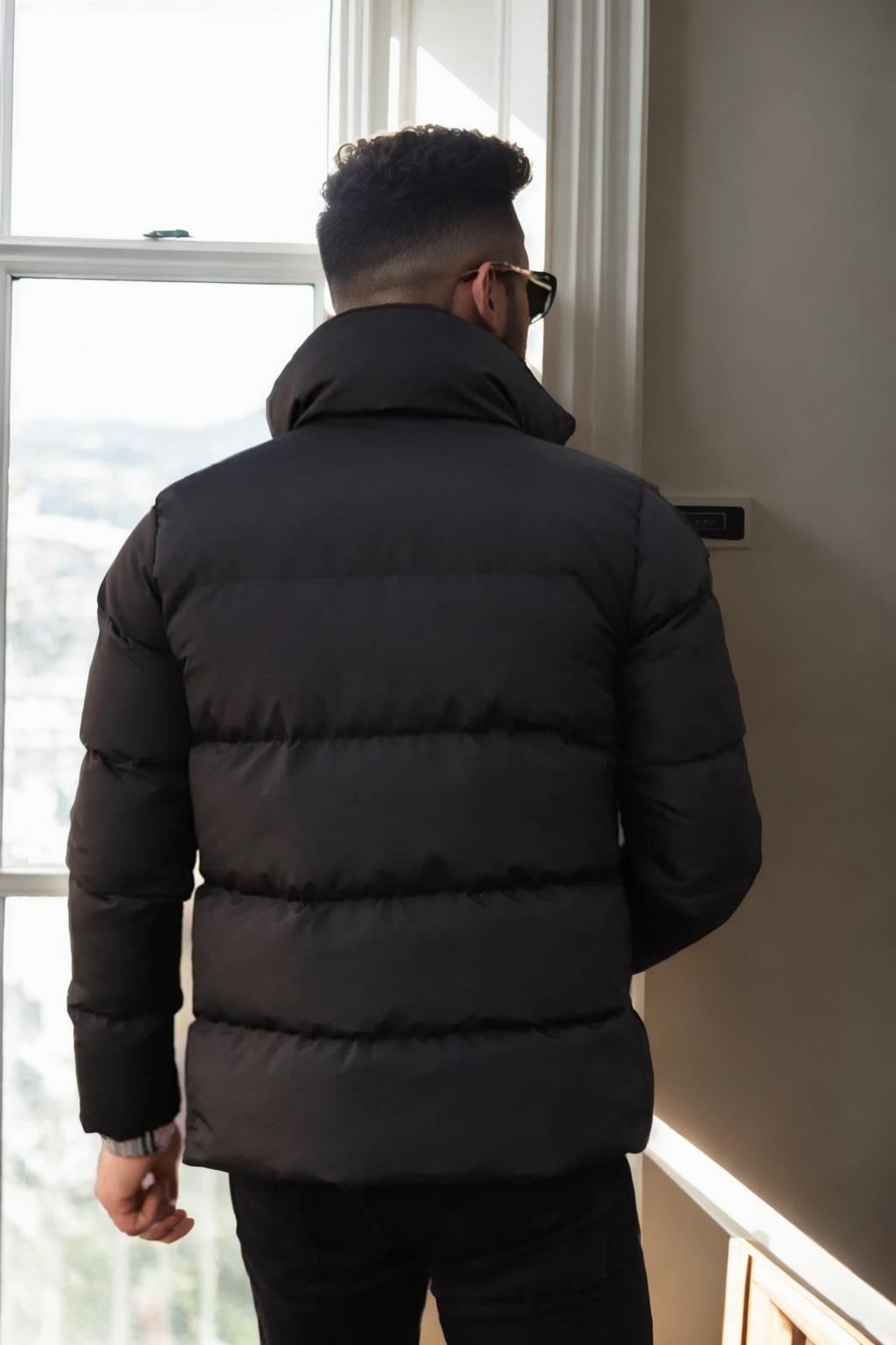 39833 Dewberry Mens Puffer Coat-BLACK