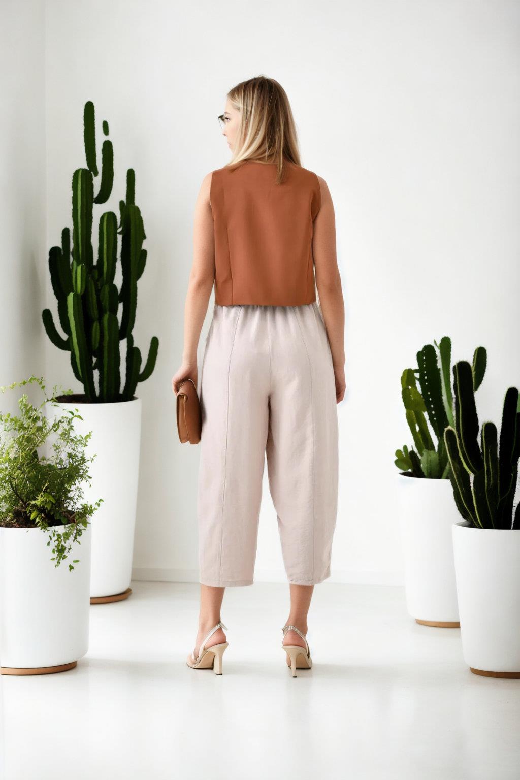 84295 Dewberry Womens Lined Waistcoat with 3-Button Closure-KAHVE