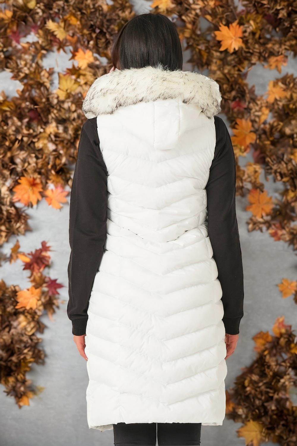 Z6684 DEWBERRY WOMEN'S VEST-LIGHT WHITE