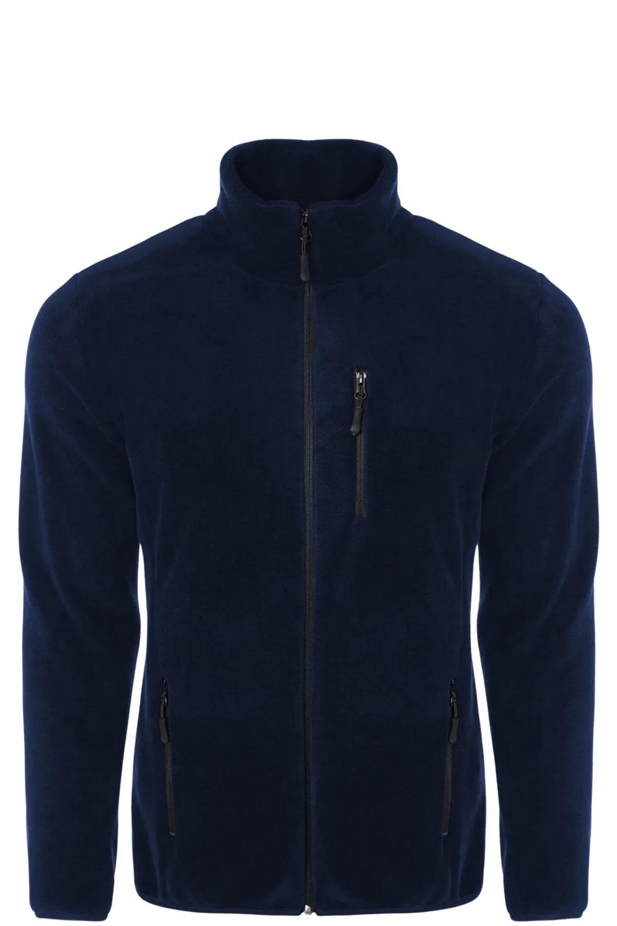 24601 Dewberry 5 Pocket Outdoor Full Zipper Fleece Jacket-NAVY BLUE