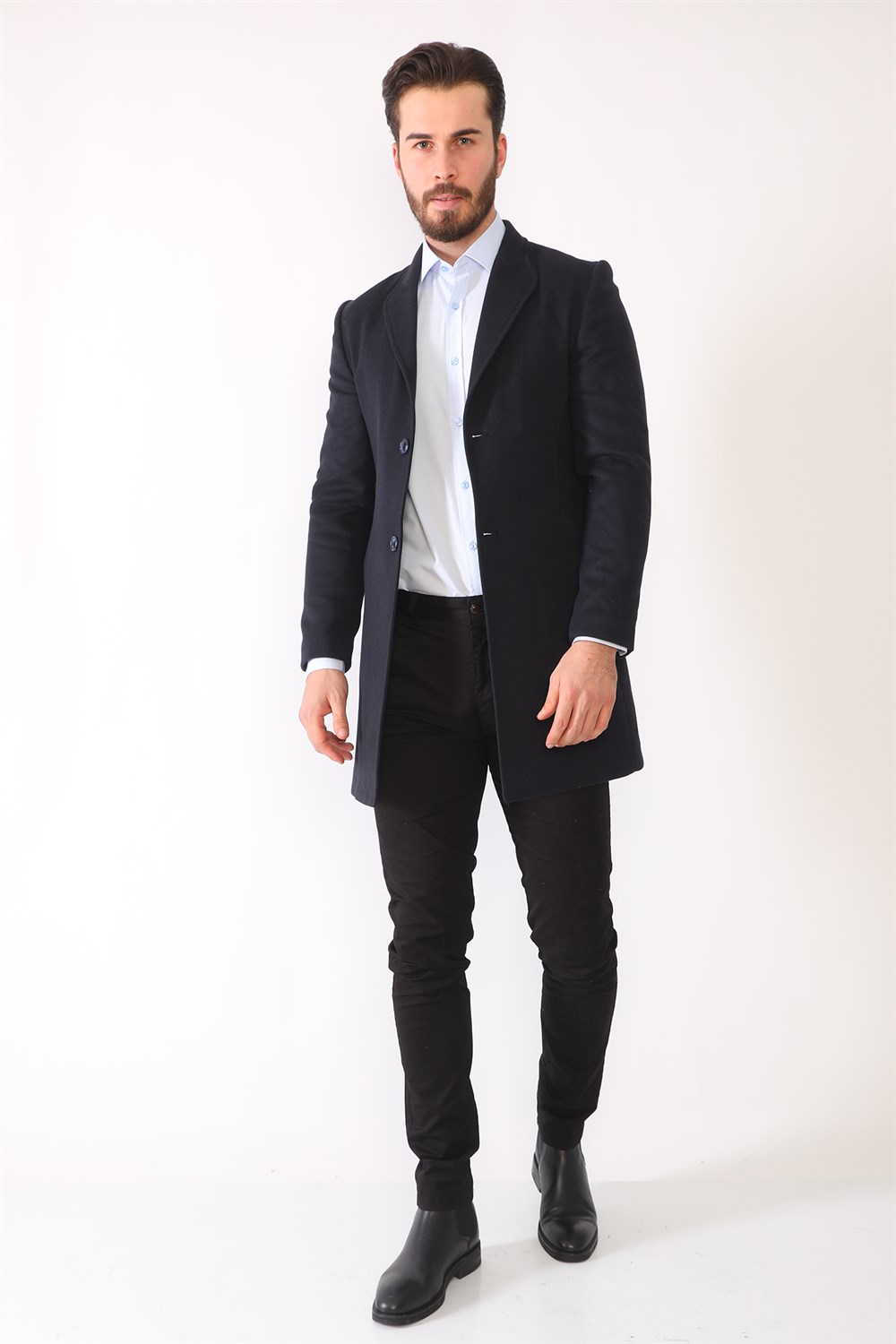 PLT8398 DEWBERRY MEN'S COAT-NAVY BLUE