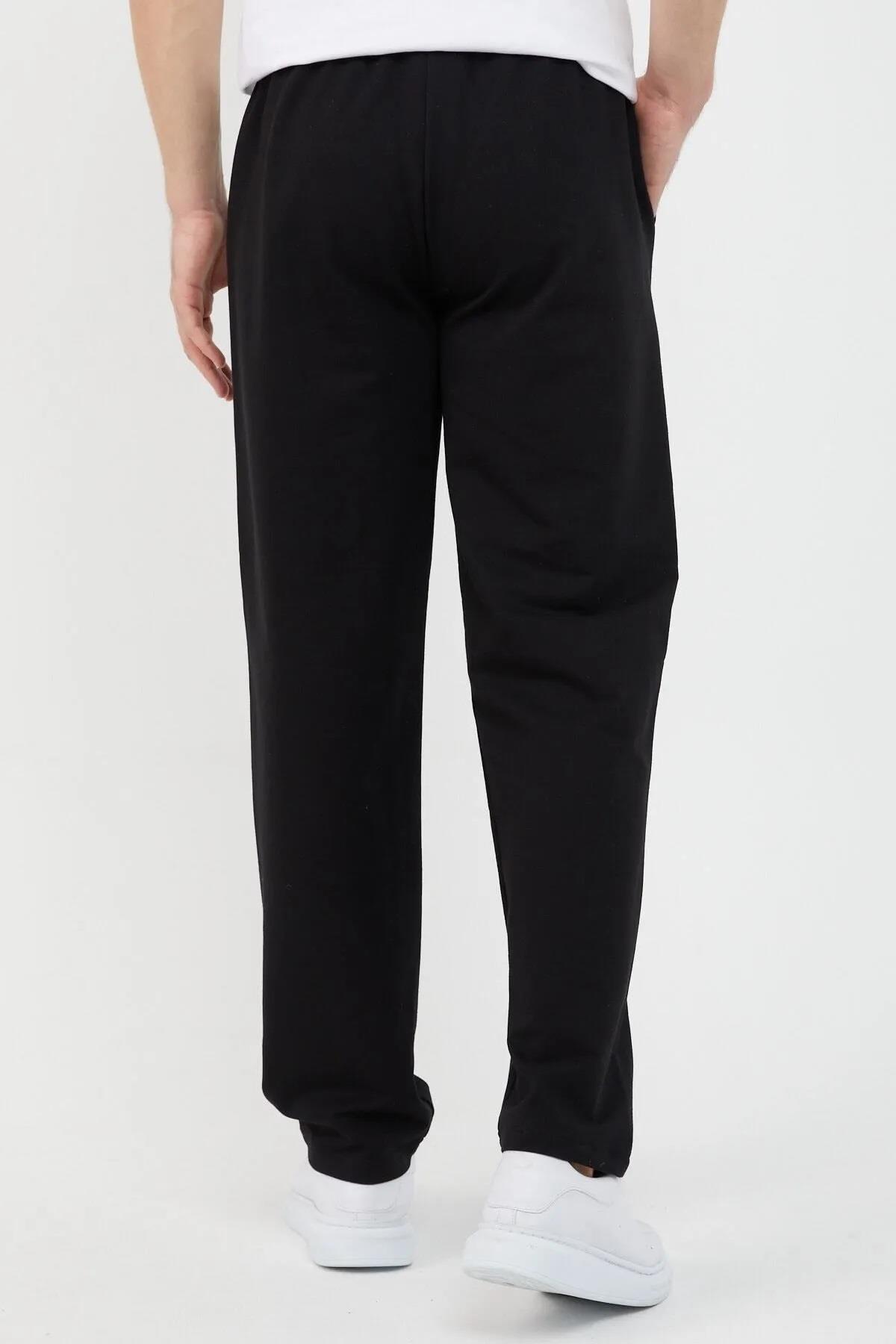 82904 Dewberry Straight Leg Relaxed Cut Mens Sweatpant-BLACK