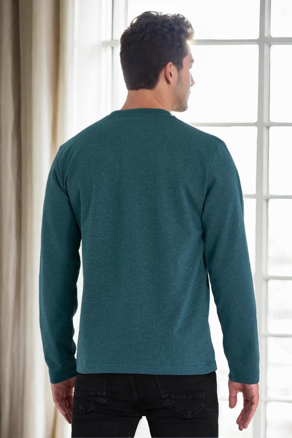 40222 Dewberry Double Crew Neck Mens Sweatshirt-PETROL
