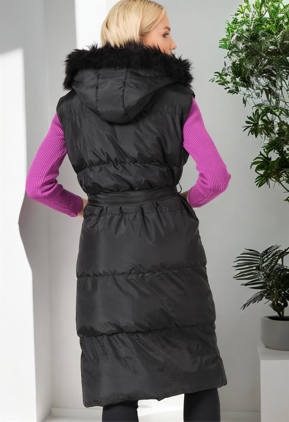 Z6744 VESTĂ DE DAMĂ DEWBERRY - NEGRU ÎN AER LIBER