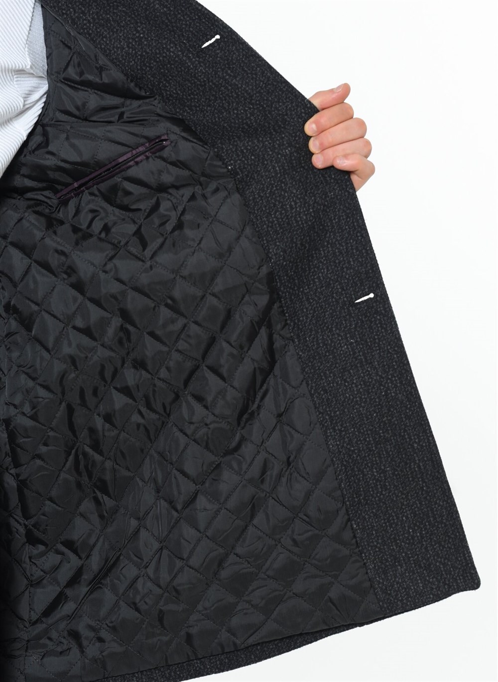 PLT7226 DEWBERRY BATTAL COAT-PATTERNED ANTHRACITE