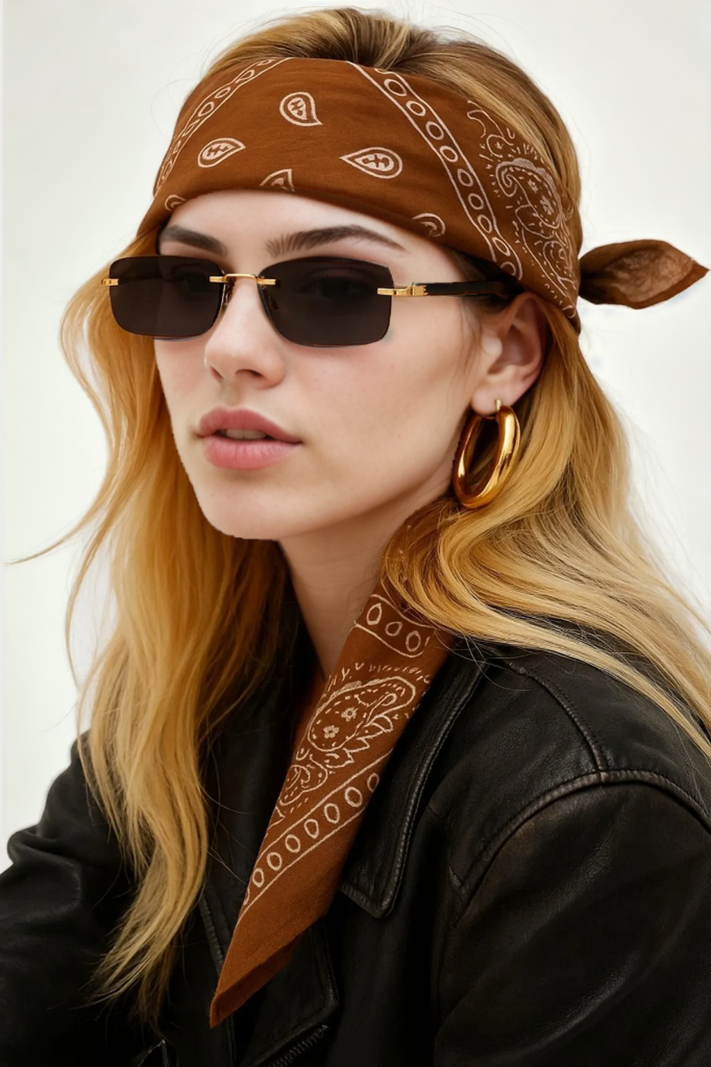 78581 Dewberry Ethnic Patterned Bandana-COFFEE