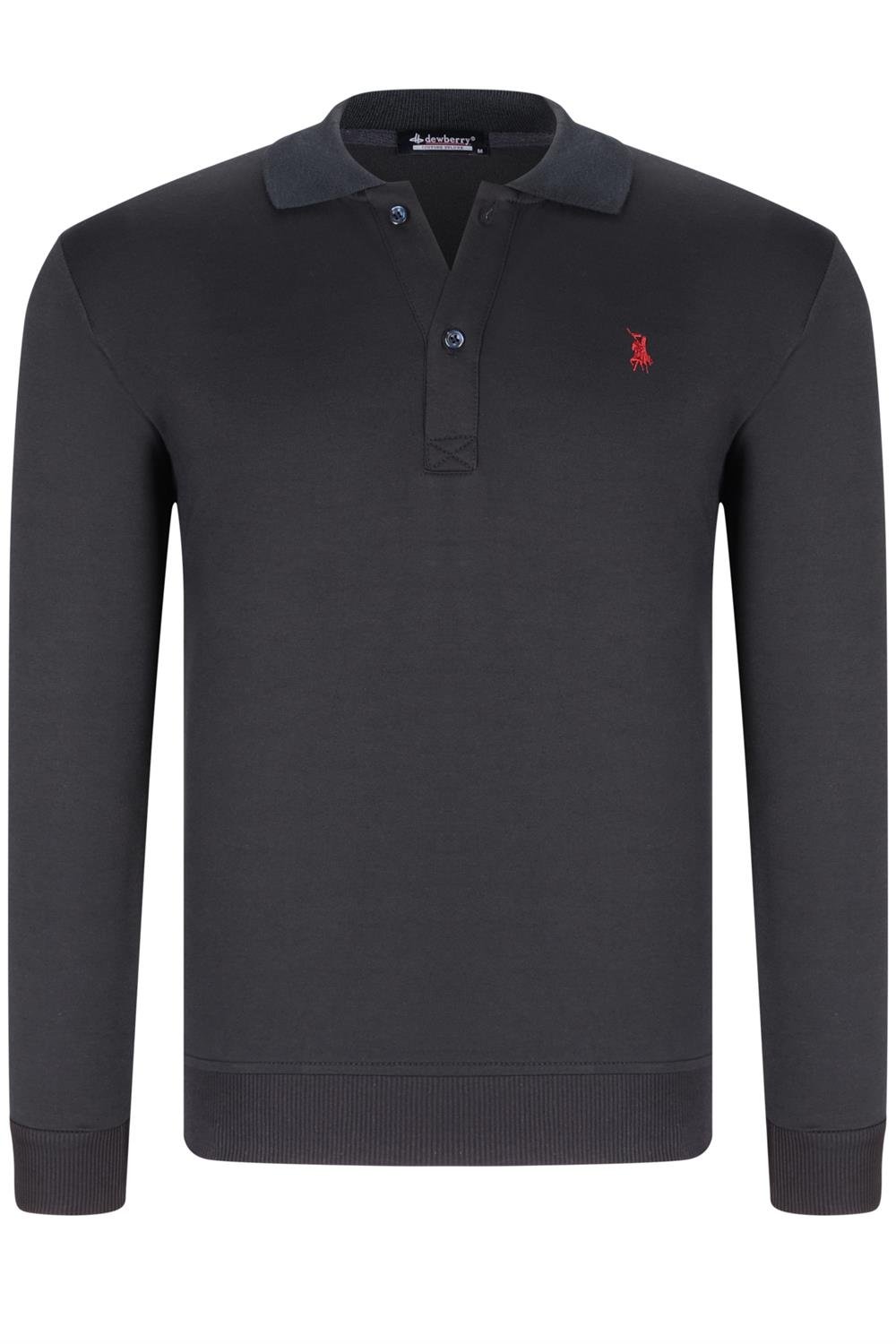 SET OF THREE V4007 DEWBERRY MEN&#039;S SWEATSHIRT-BLACK-NAVY-INDIGO