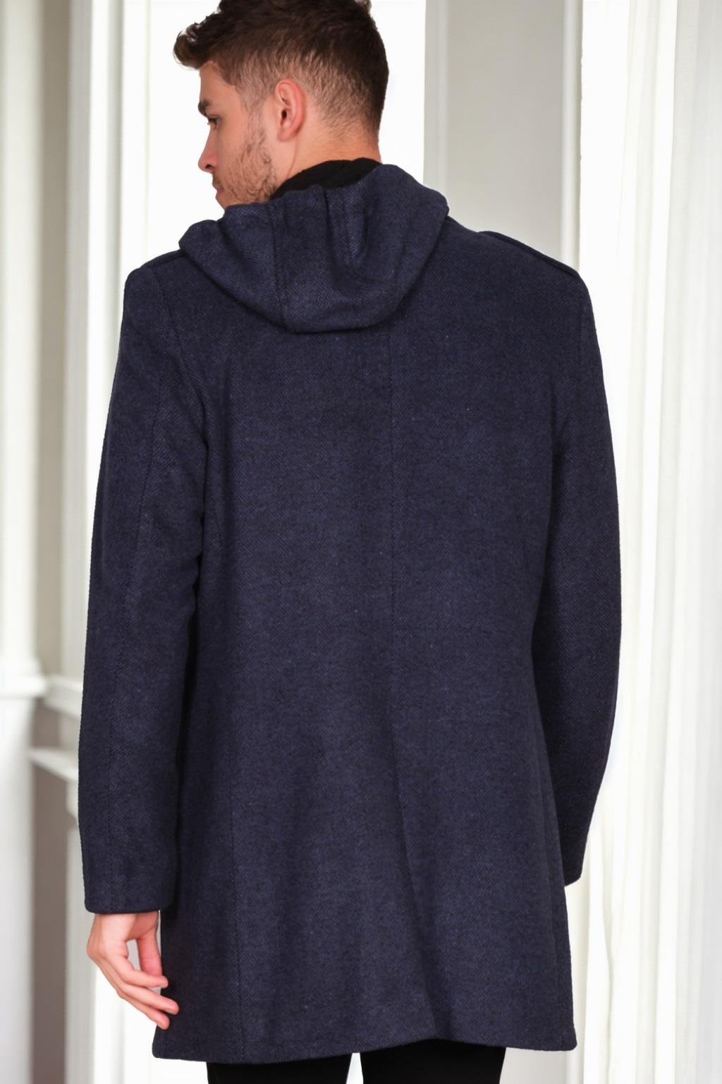 PLT9401 DEWBERRY MEN&#039;S COAT-PATTERNED NAVY BLUE