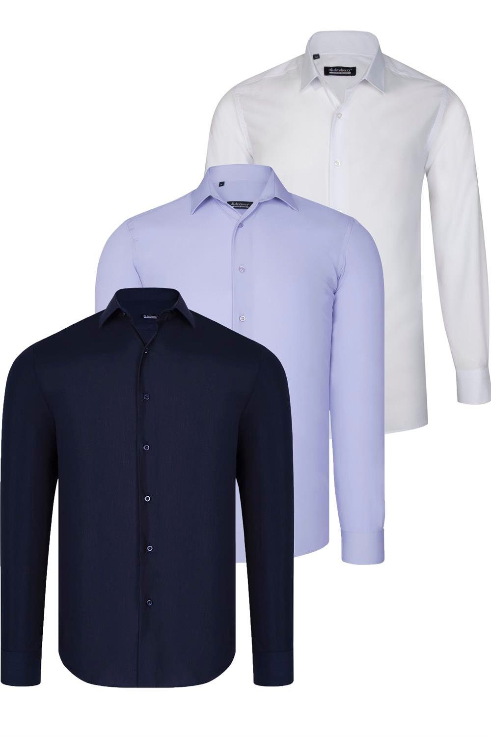 TRIPLE SET G726 DEWBERRY SHIRT-NAVY BLUE-WHITE-LILAC