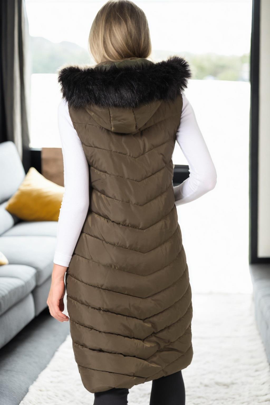 Z9752 DEWBERRY WOMEN'S VEST-KHAKI