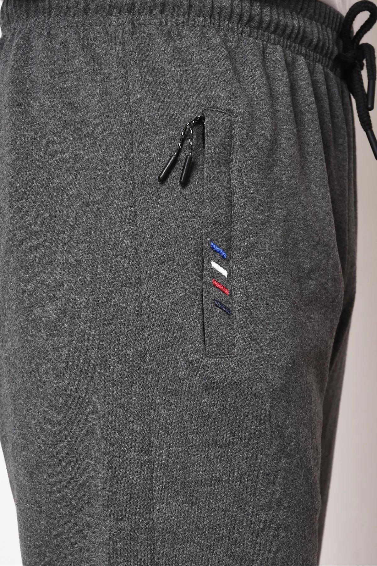 15740 Dewberry Zipper Pocket Embroidery Detailed Sweatpants-ANTHRACITE