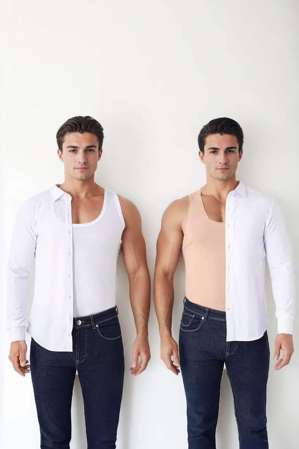 05355 Dewberry Mens Invisible Nude Color Undershirt-SKIN COLOR
