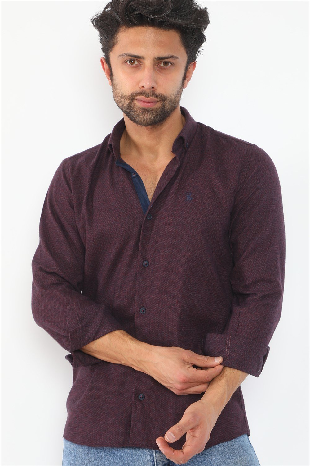 G710 DEWBERRY MEN'S SHIRT-BURGUNDY