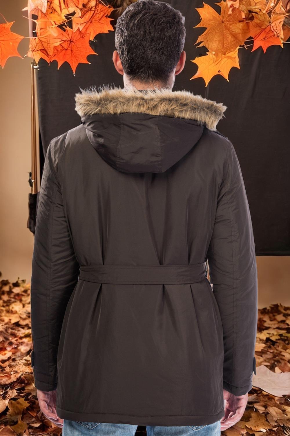 M8633 DEWBERRY MEN&#039;S COAT-PLAIN COFFEE