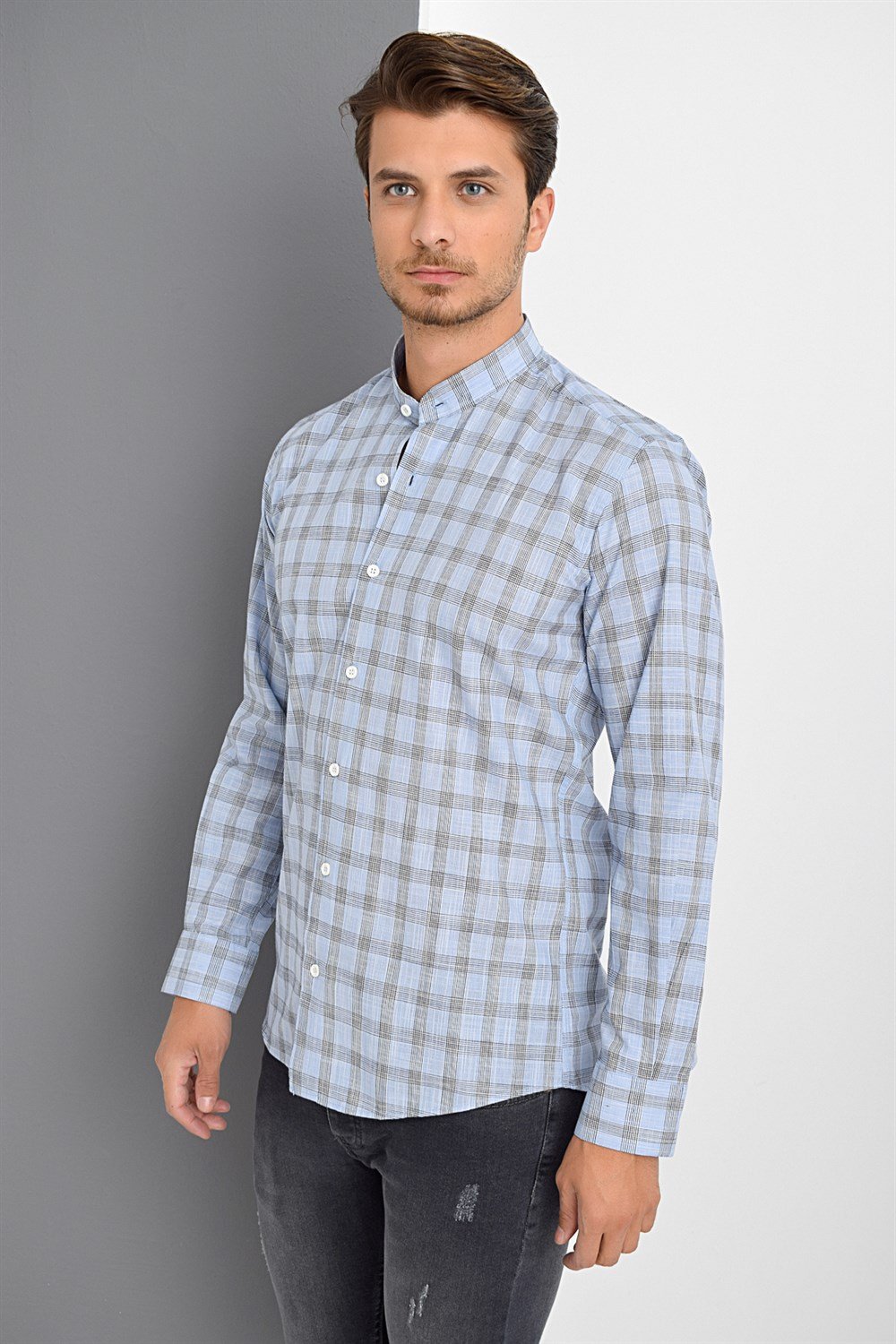 G618 DEWBERRY LINEN SHIRT-BLUE-NAVY BLUE