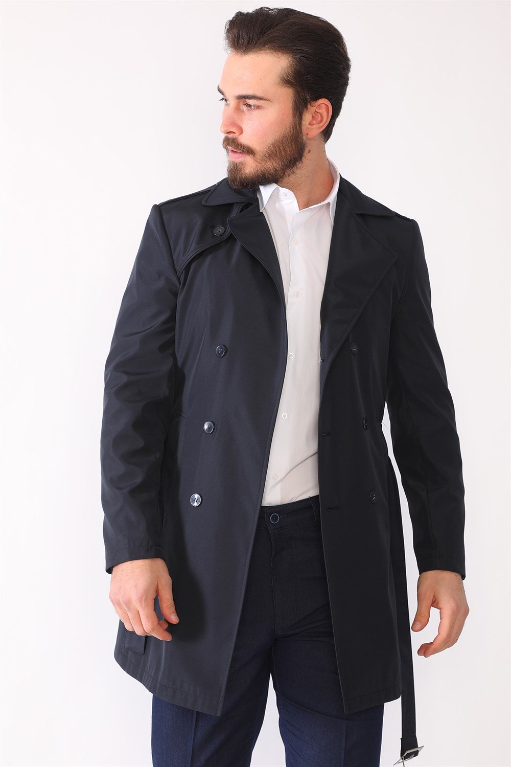 PLT8321 DEWBERRY MEN&#039;S OVERCOAT-NAVY