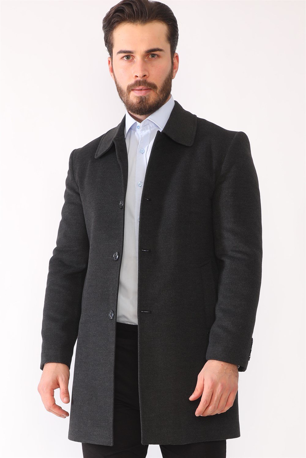 PLT8364 DEWBERRY MEN&#039;S COAT-ANTHRACITE