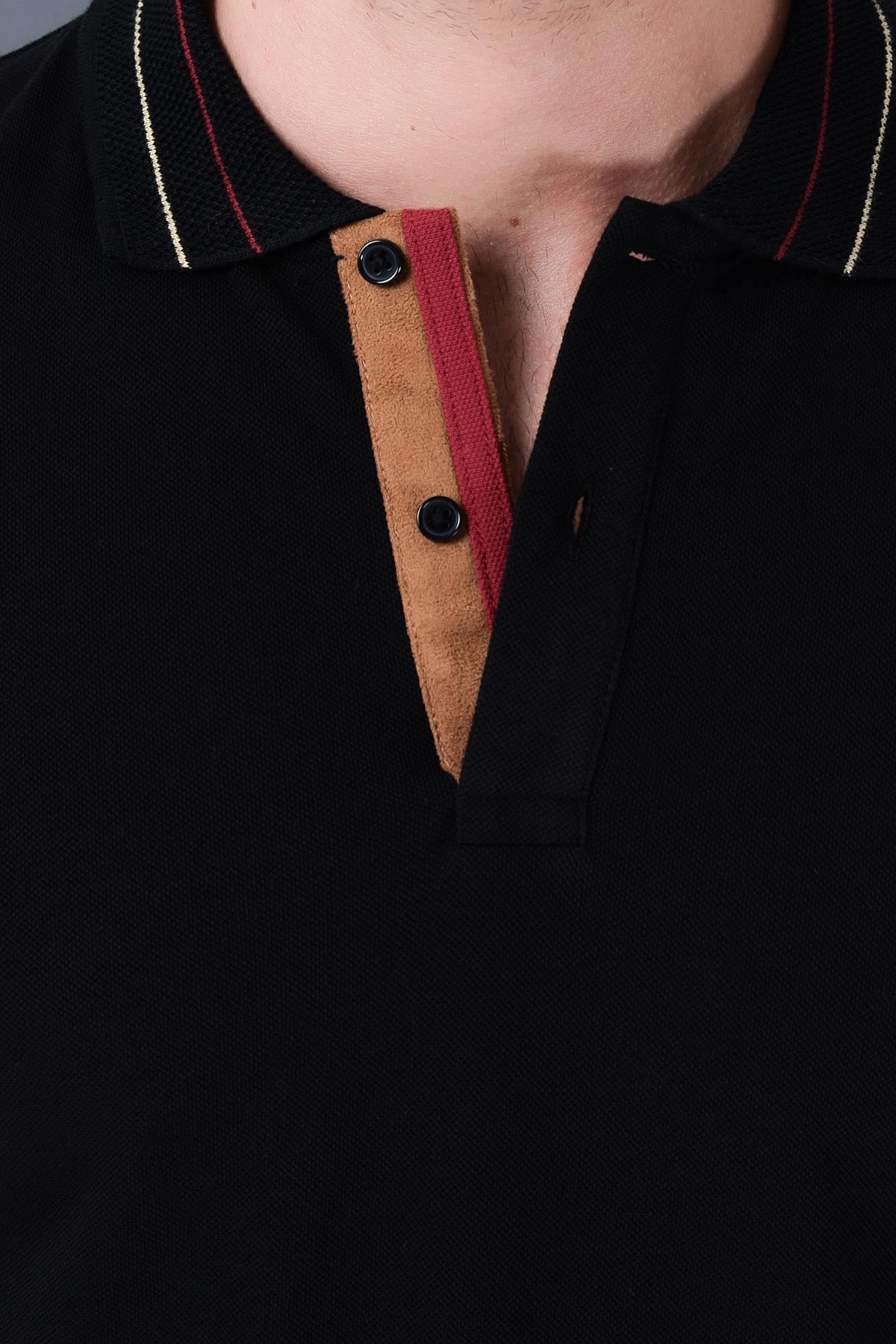 Tricou polo negru pentru bărbați