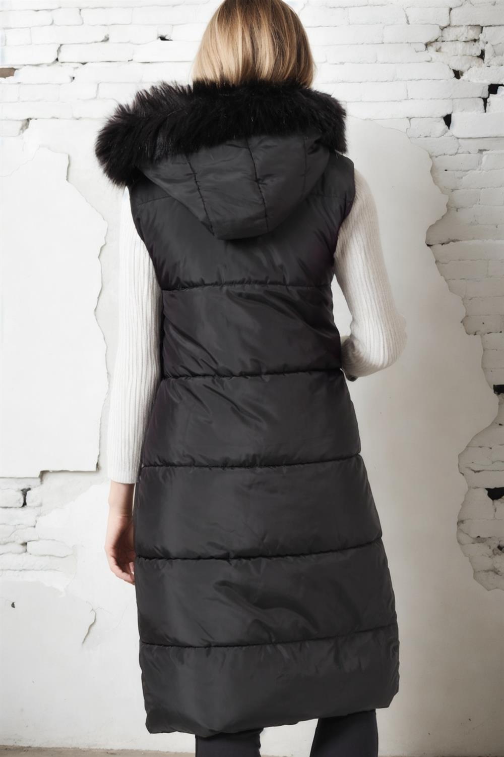 Z6741 DEWBERRY WOMEN'S VEST-LIGHT BLACK