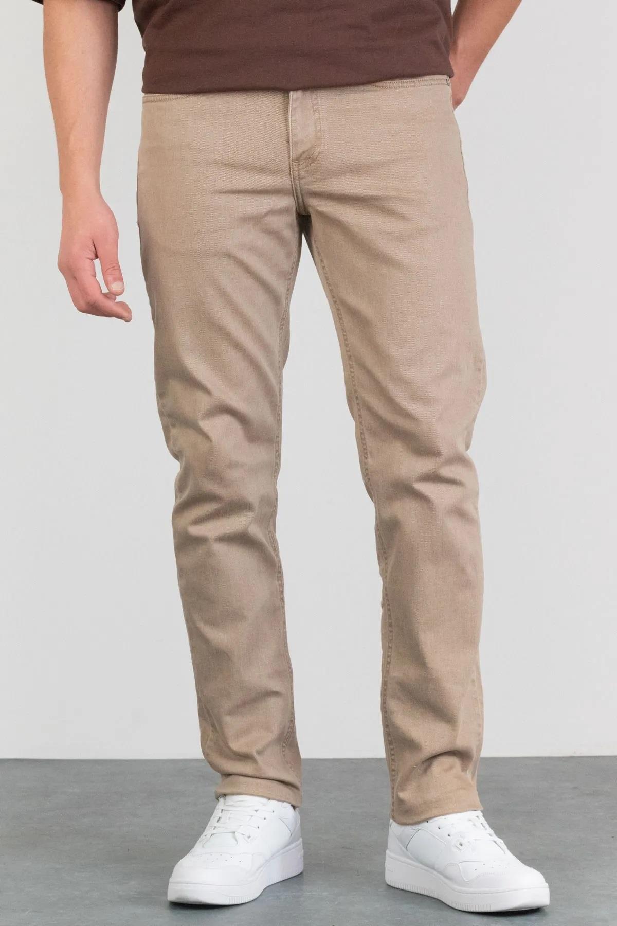 23648 Dewberry Regular Fit Stretchy Hlt Denim Mens Jeans-BEIGE