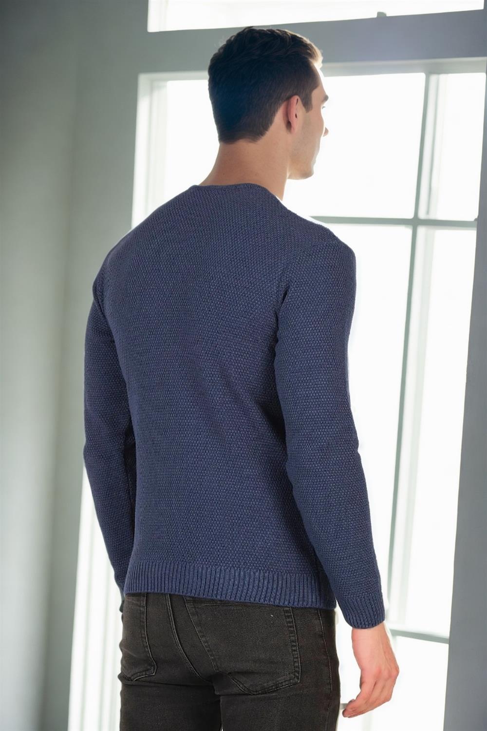 41878 Dewberry V Neck Mens Sweater-INDIGO