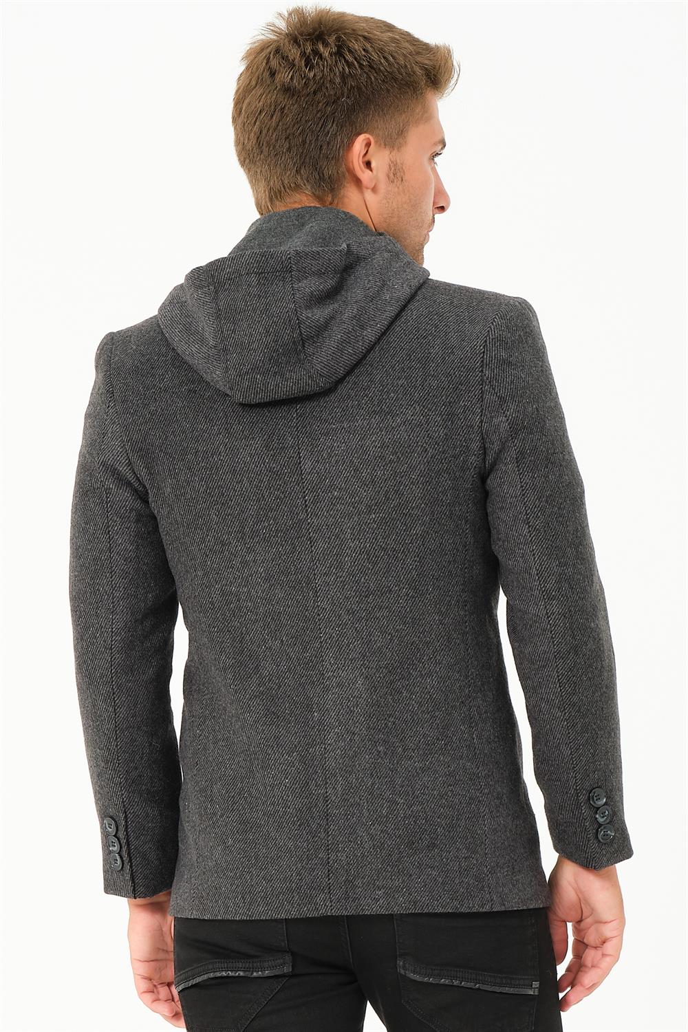 K7532 DEWBERRY MEN&#039;S COAT-DIAGONAL ANTHRACITE